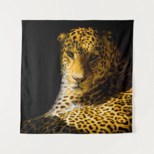 CLOSEUP PHOTO OF LEOPARD TAPESTRY