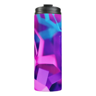 Closeup photo of purple and pink decors thermal tumbler