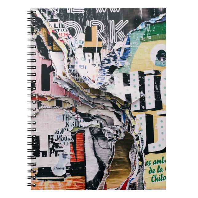 Closeup photo of torn papers notebook (Front)