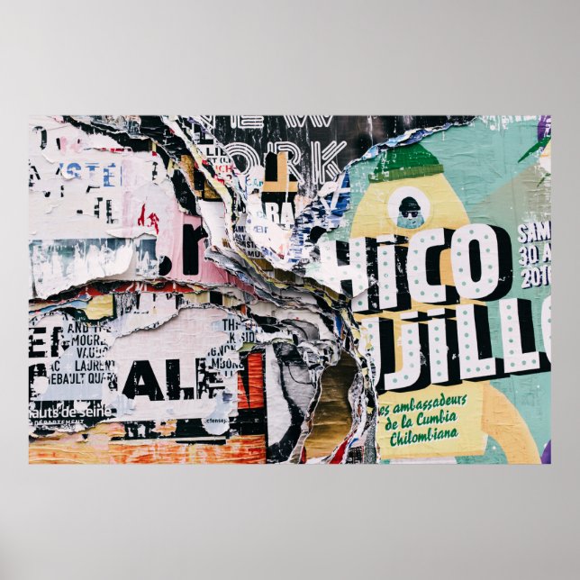 Closeup photo of torn papers poster (Front)