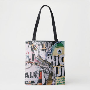 Closeup photo of torn papers tote bag