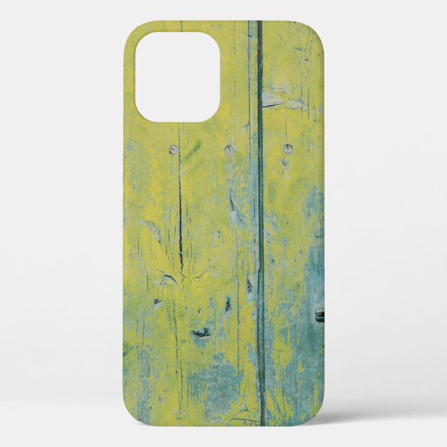 Closeup photo of yellow and teal wooden board Case-Mate iPhone case (Back)