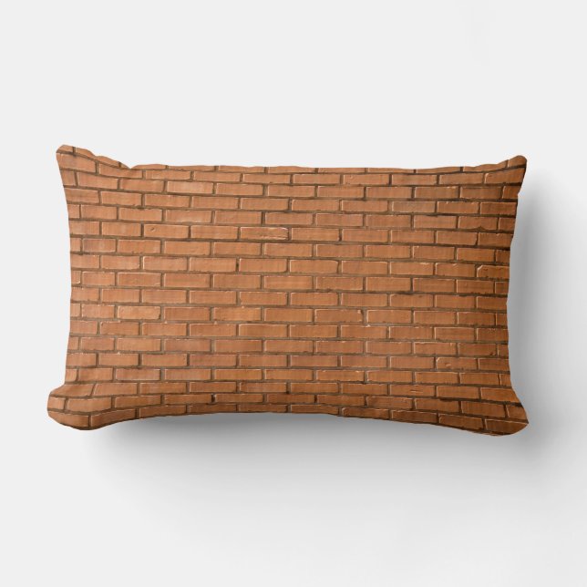 Closeup photography of brown brick wall lumbar cushion (Front)