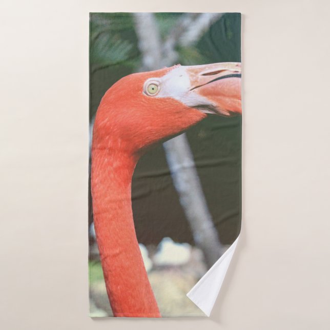 Closeup photography of red long-neck bird bath towel (Bath Towel)
