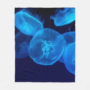 CLOSEUP PHOTOGRAPHY OF SWARM OF JELLYFISH FLEECE BLANKET