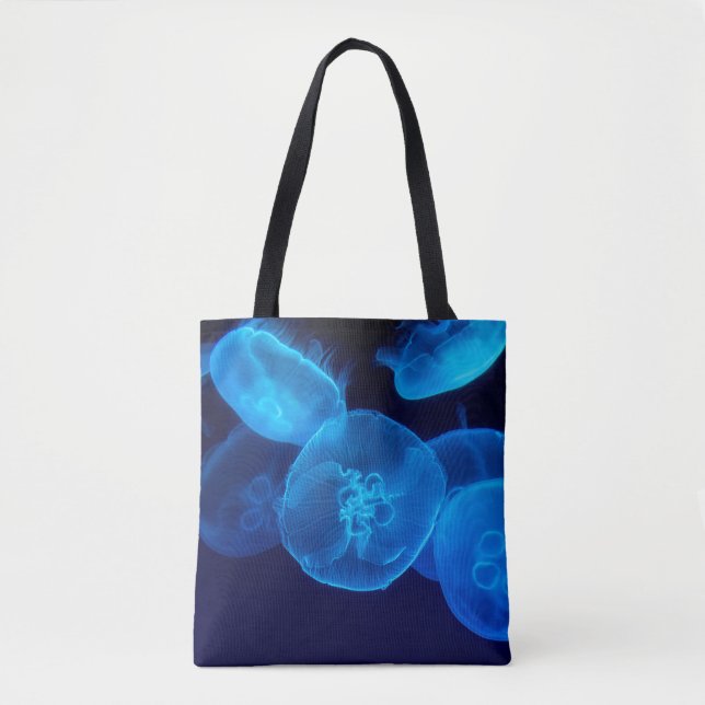 CLOSEUP PHOTOGRAPHY OF SWARM OF JELLYFISH TOTE BAG (Front)