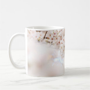 CLOSEUP PHOTOGRAPHY WHITE CHERRY BLOSSOMS COFFEE MUG