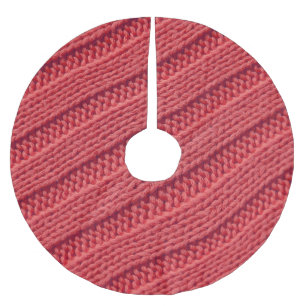 Closeup stripy crochet texture. brushed polyester tree skirt