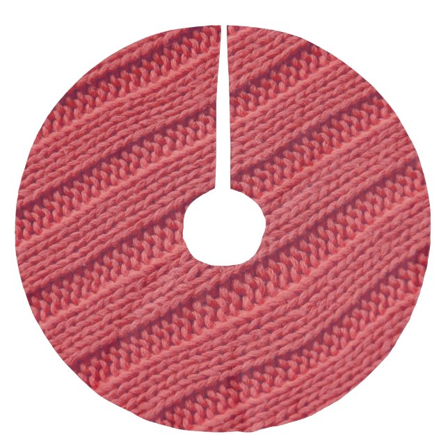 Closeup stripy crochet texture. brushed polyester tree skirt (Front)