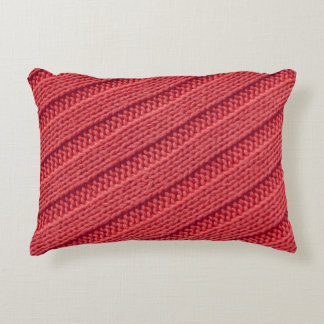 Closeup stripy crochet texture. decorative cushion
