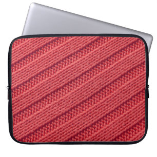 Closeup stripy crochet texture. laptop sleeve