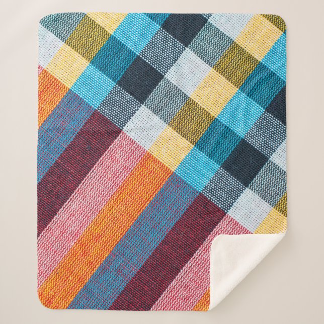 Closeup texture of Fabric, Thai style loincloth Sherpa Blanket (Front)