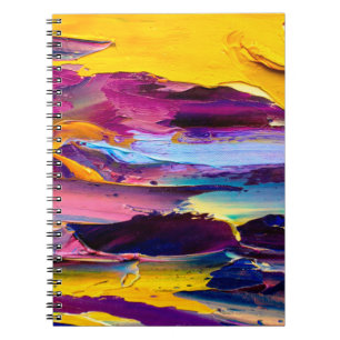 Closeup view of an palette knife oil painting. Abs Notebook