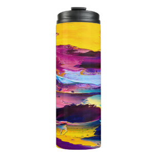 Closeup view of an palette knife oil painting. Abs Thermal Tumbler