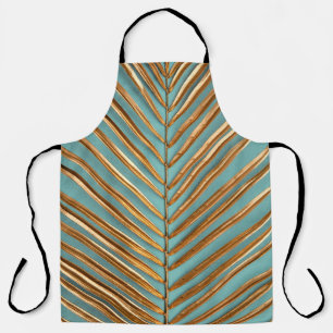 Closeup view of gold painted natural tropical date apron
