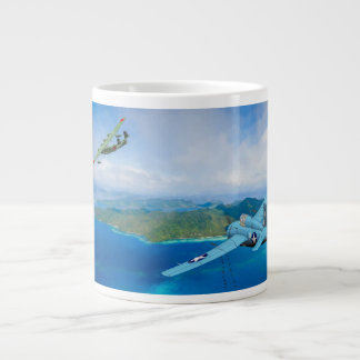 Closing in, U.S. Navy Grumman F3F Wildcat Large Coffee Mug