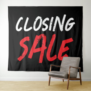 Closing Sale Sign, Retail Store Sale Banner, Large Tapestry