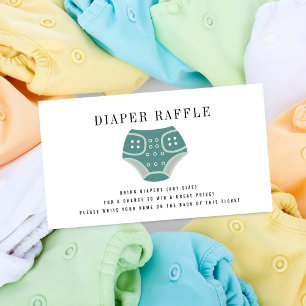 Cloth Diaper Blue Baby Diaper Raffle Enclosure Car Card