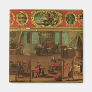Cloth Dyers Demonstrating their Trade and Skills Magnet