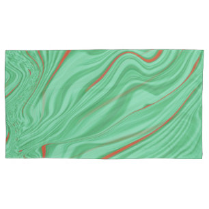 Cloth in curves with light mint green tones pillowcase