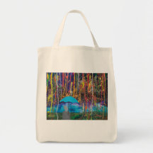 Cloth Tote Shopping Bag with Original Art Print