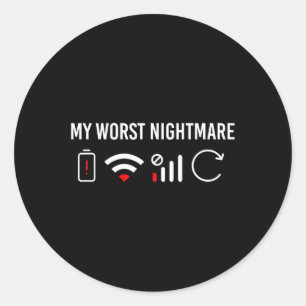Clothes Computer Video Game Geek My Worst Classic Round Sticker