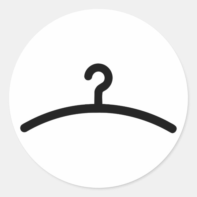 Clothes hanger classic round sticker (Front)