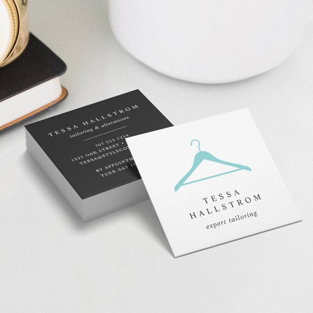 Clothes Hanger | Seamstress Tailor Alterations Square Business Card (Creator Uploaded)