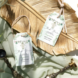 Clothes Line Eucalyptus Baby Shower Thank You Gift Tags