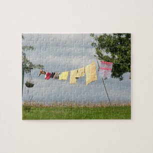 Clothes line laundry jigsaw puzzle