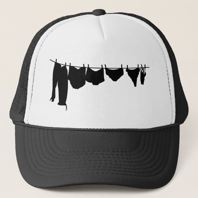 Clothes line silhouette trucker hat (Front)