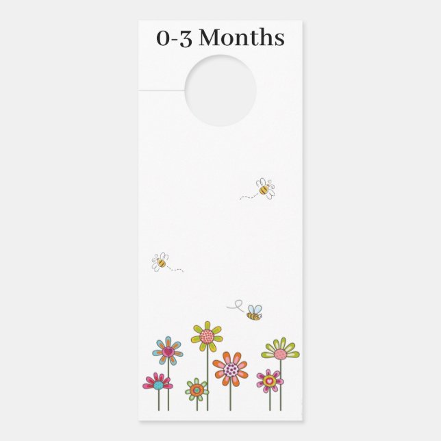 Clothes Rail Divider Hanger - 0-3 Months Busy Bees (Front)