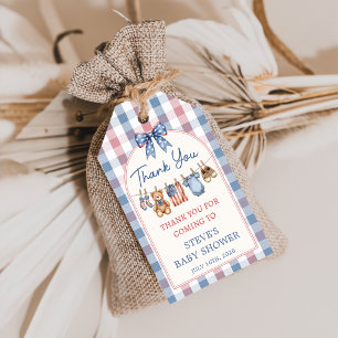 Clothesline All American Girl Baby Shower Gift Tag