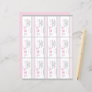 Clothesline Baby Shower Diaper Raffle Ticket Sheet