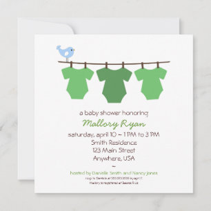 Clothesline Baby Shower Invitation