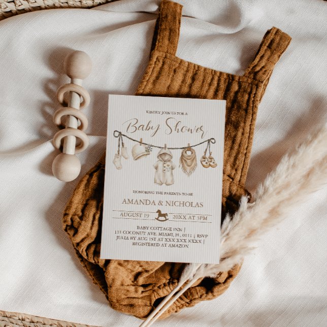 Clothesline Baby Shower  Invitation (Creator Uploaded)
