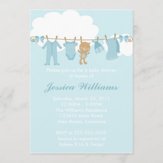 Clothesline Baby Shower Invitation