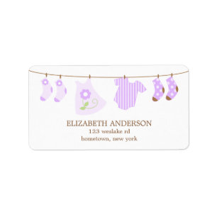 Clothesline Baby Shower Labels