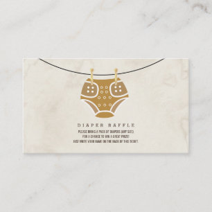 Clothesline Diaper Raffle Ticket Baby Shower Enclosure Card