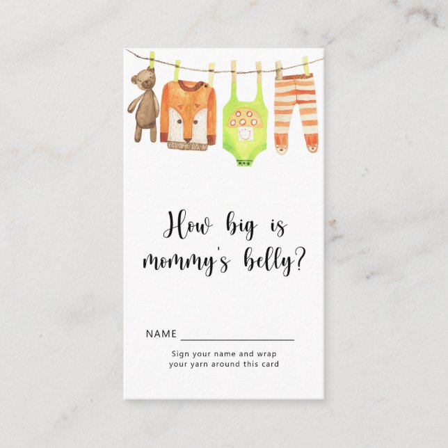 Clothesline - how big is mummy's belly enclosure card (Front)