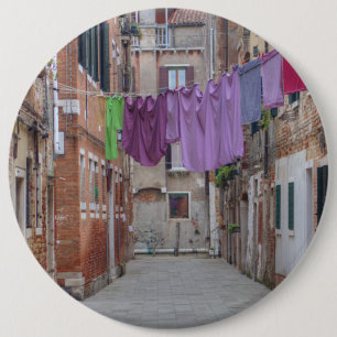 Clothesline In Venice Italy 6 Cm Round Badge
