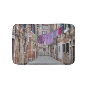 Clothesline In Venice Italy Bath Mat