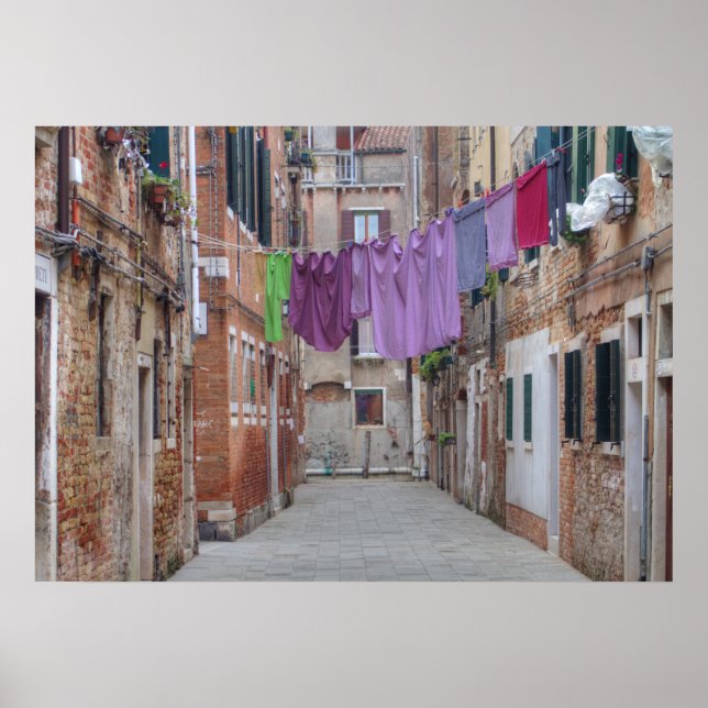 Clothesline In Venice Italy Poster (Front)