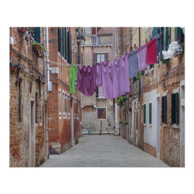 Clothesline In Venice Italy Poster (Front)