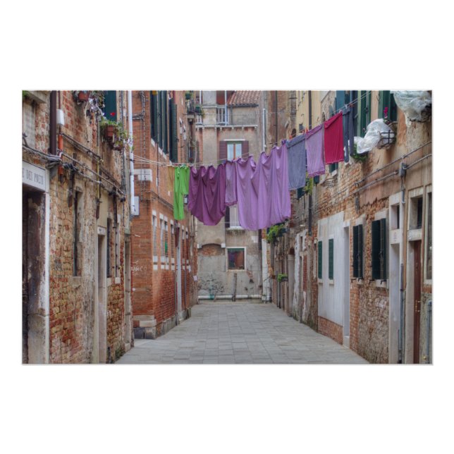 Clothesline In Venice Italy Poster (Front)