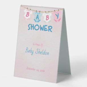 Clothesline Layette Baby Shower Table Number