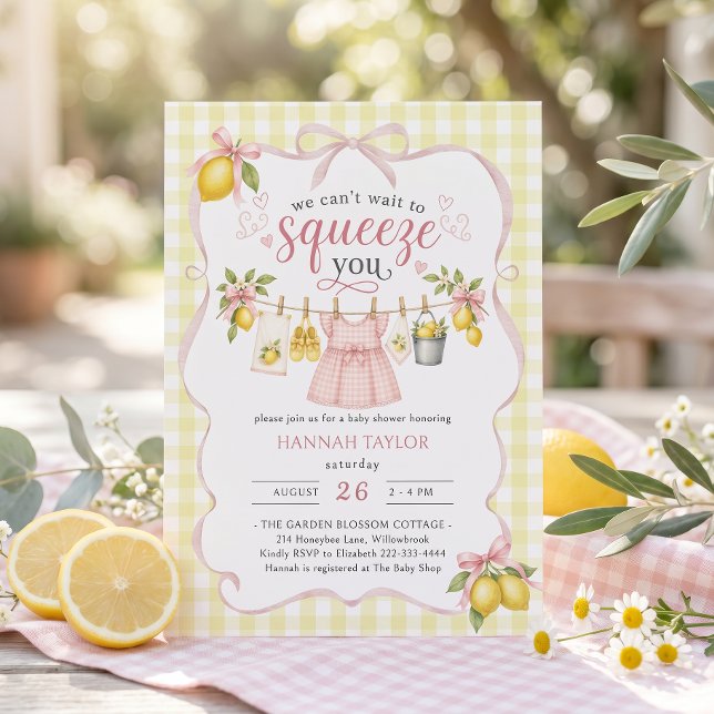 Clothesline Lemon Baby Shower Invitation (Creator Uploaded)
