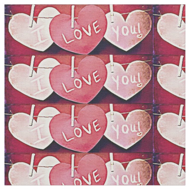 Clothesline Love Fabric (Close Up)