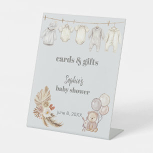 Clothesline We Can Bearly Wait Cards & Gifts Pedestal Sign