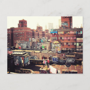 Clotheslines and Graffiti Postcard